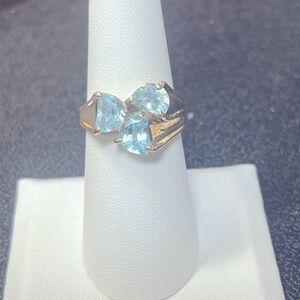 443238 14k yellow gold blue topaz ring